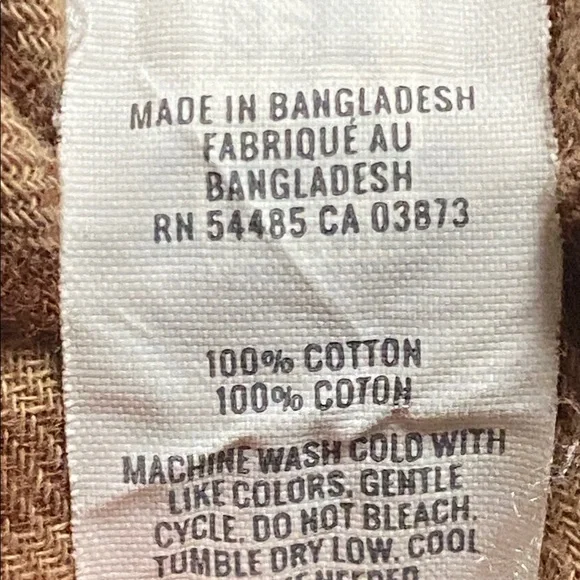 Aerie tan & navy blue plaid flannel shirt - Picture 10 of 10